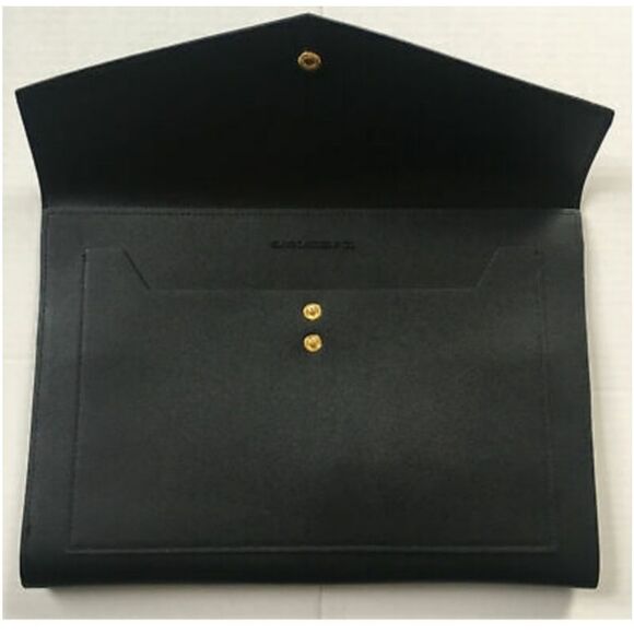 Glass Ladder & Co Megan Portfolio Black Vegan Clutch Portfolio - Picture 7 of 12